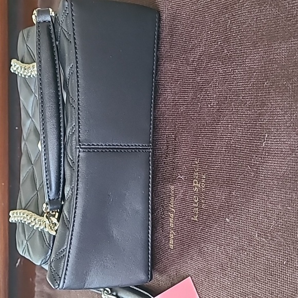 Kate Spade Black Quilted Shoulder Bag with Gold Chain - Picture 6 of 8
